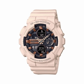 Casio Women's Watch - G-Shock Ana-Digi Black Dial Pink Resin Strap | GMAS140M-4A