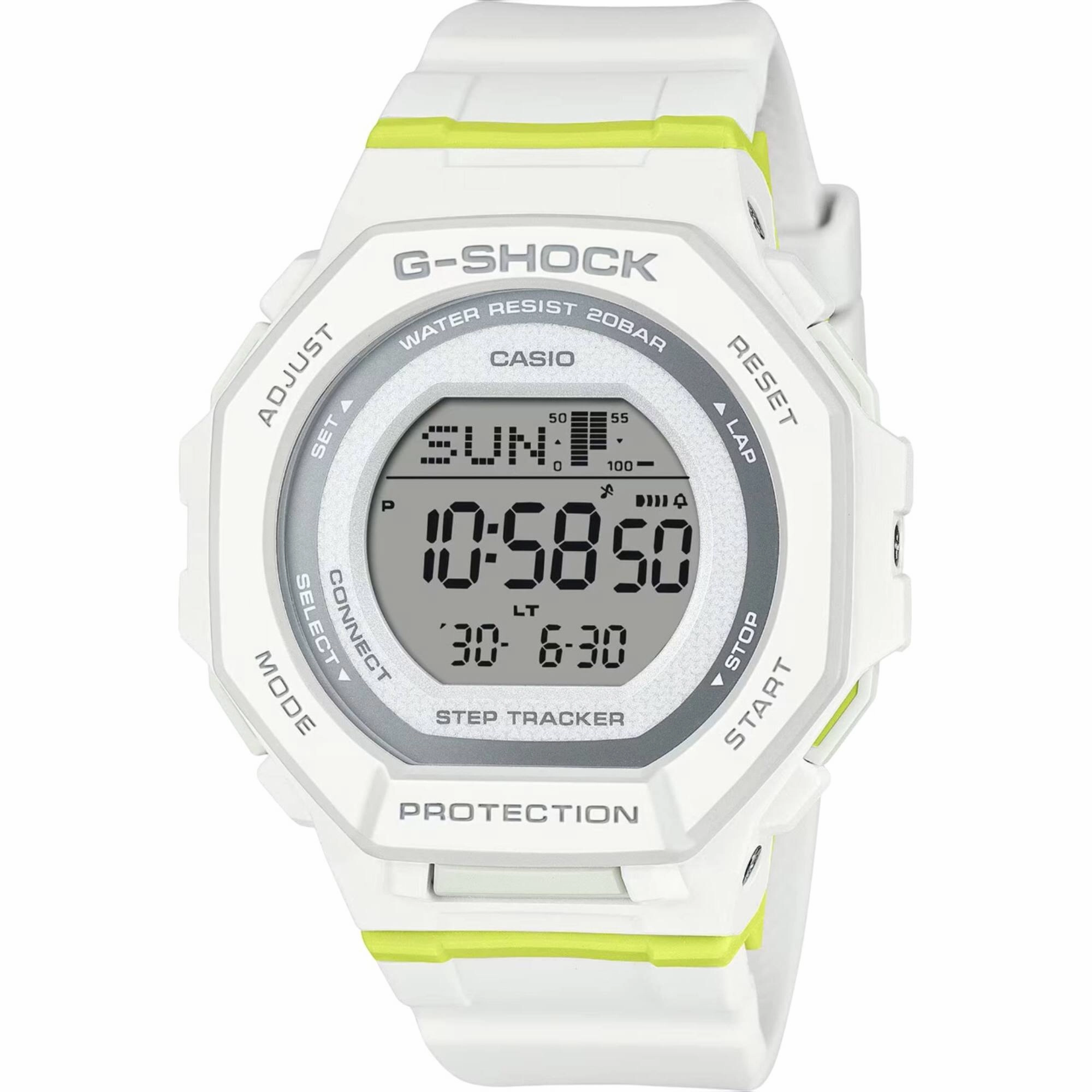 Casio Women's Watch G-Shock White Resin Strap Grey Digital Dial GMD-B300SC-7CR