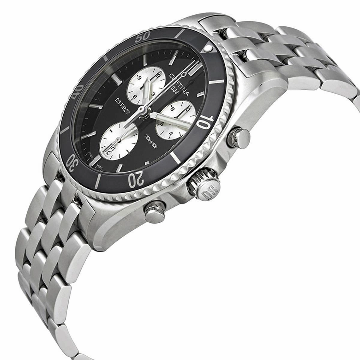 Certina Men's Chronograph Watch - DS First Black Dial Bracelet | C014.417.11.051.01