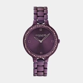 Chelsea Women Quartz Purple Dial Analog Stainless Steel Watch 14504353