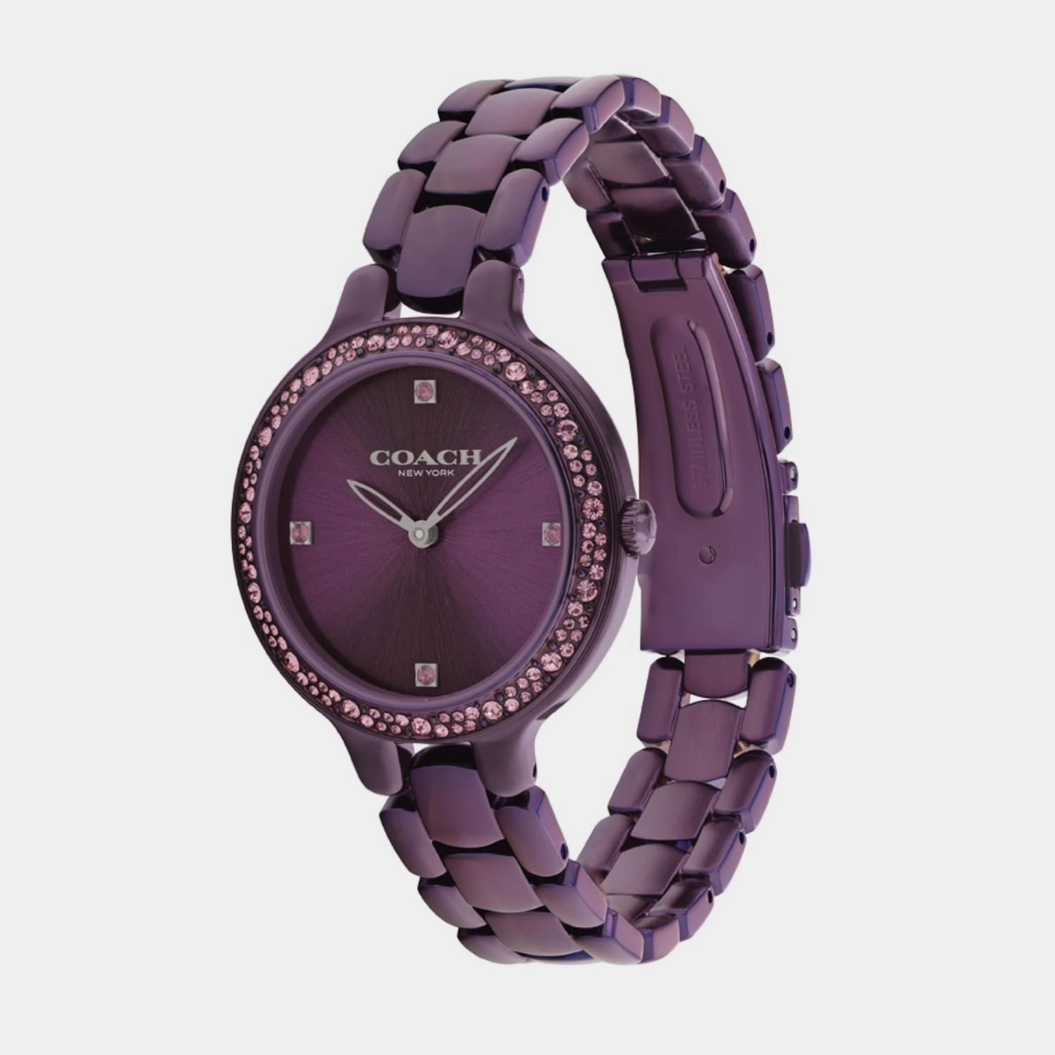 Chelsea Women Quartz Purple Dial Analog Stainless Steel Watch 14504353