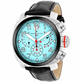 Christian Van Sant Men's Watch - Grand Python Quartz Black Leather Strap | CV3AU10