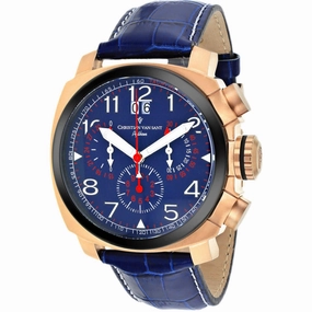 Christian Van Sant Men's Watch - Grand Python Quartz Blue Leather Strap | CV3AU5