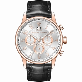 Christian Van Sant Men's Watch - Heritage Quartz Silver Dial Black Strap | CV3946