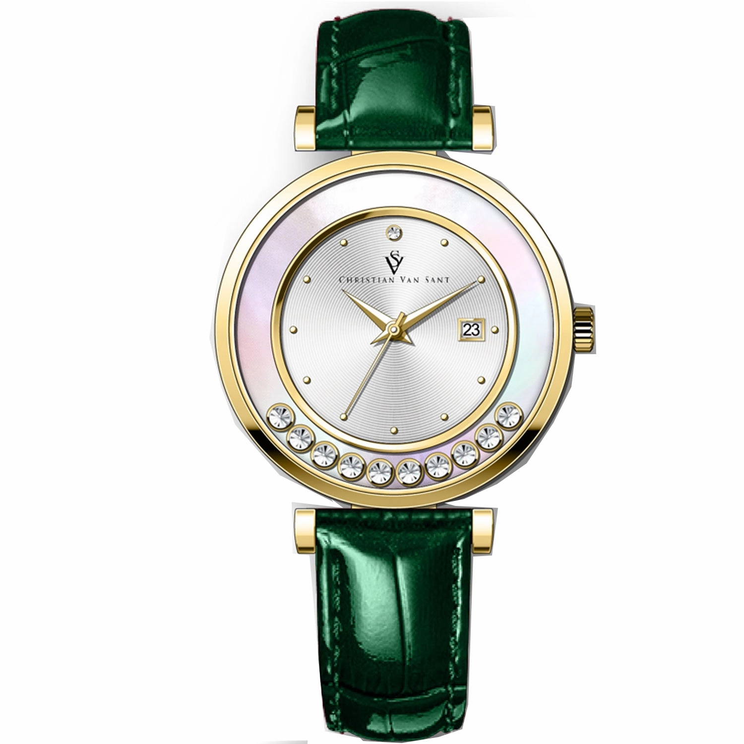 Christian Van Sant Women's Bria Silver Dial Watch
