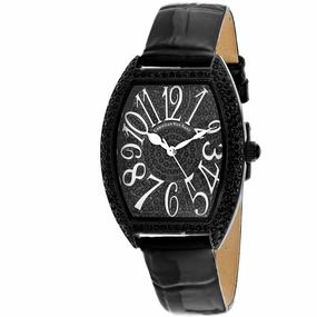 Christian Van Sant Women's Watch - Elegant Quartz Black Dial Leather Strap | CV4823