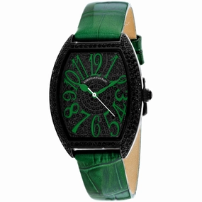 Christian Van Sant Women's Watch - Elegant Quartz Black Dial Leather Strap | CV4825