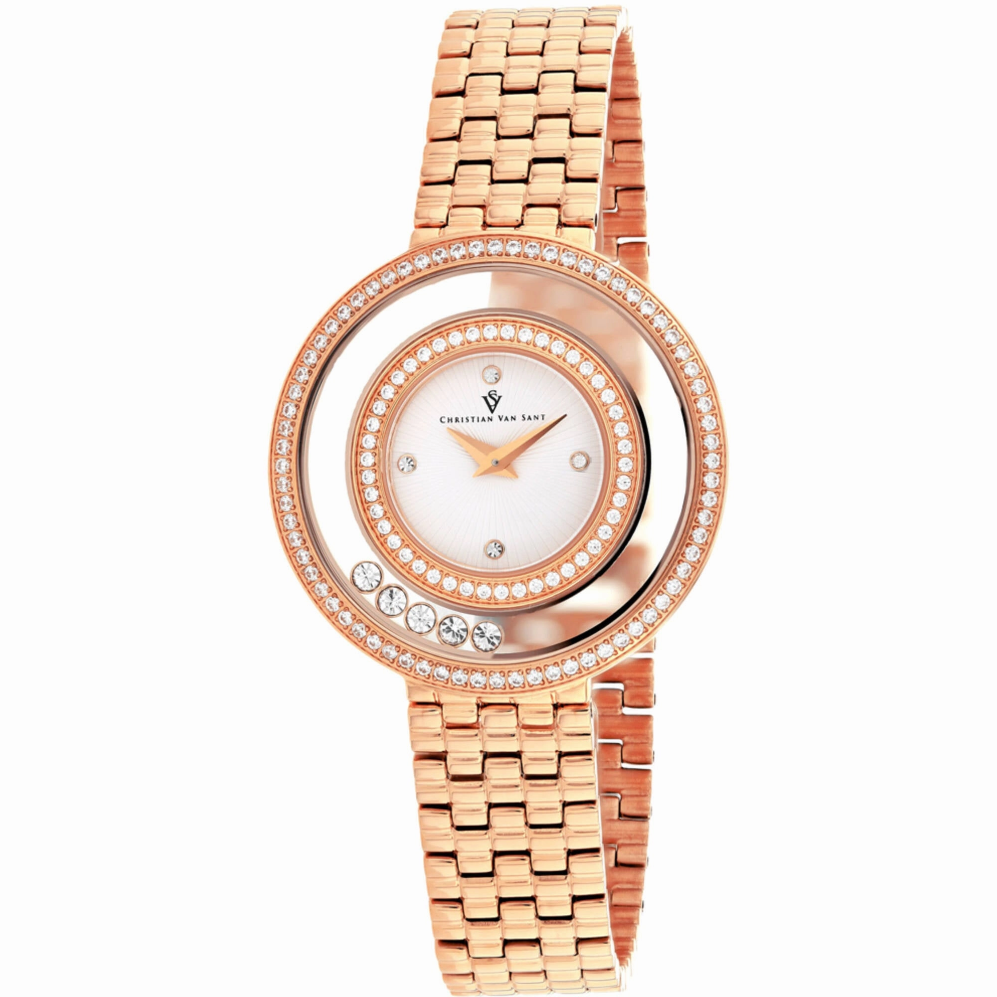 Christian Van Sant Women's Watch - Gracieuse White Dial Rose Gold Bracelet | CV4832