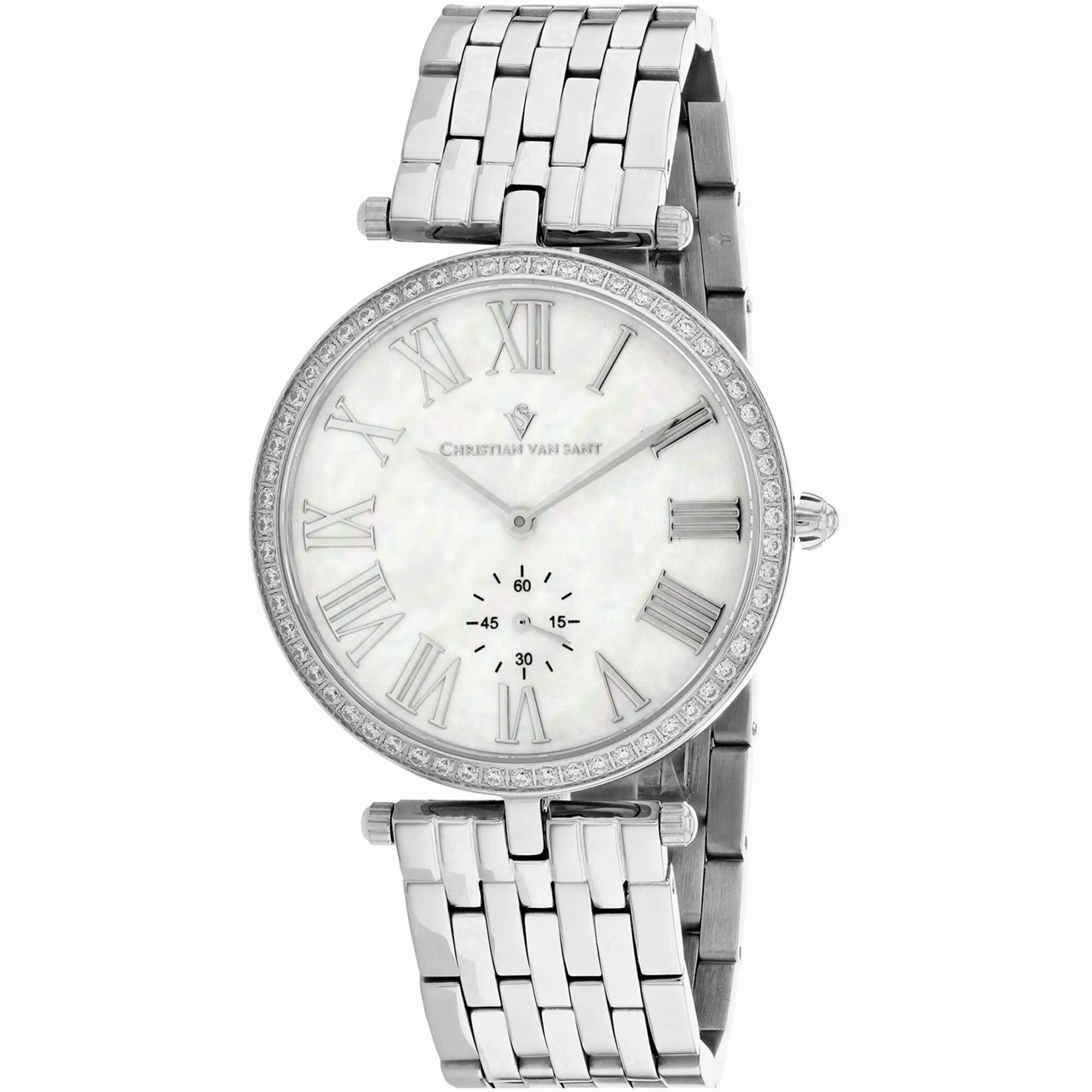 Christian Van Sant Women's Watch - Hush Quartz Mop Dial Silver Bracelet | CV0290