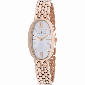 Christian Van Sant Women's Watch - Lucia Silver Dial Rose Gold Bracelet | CV1815