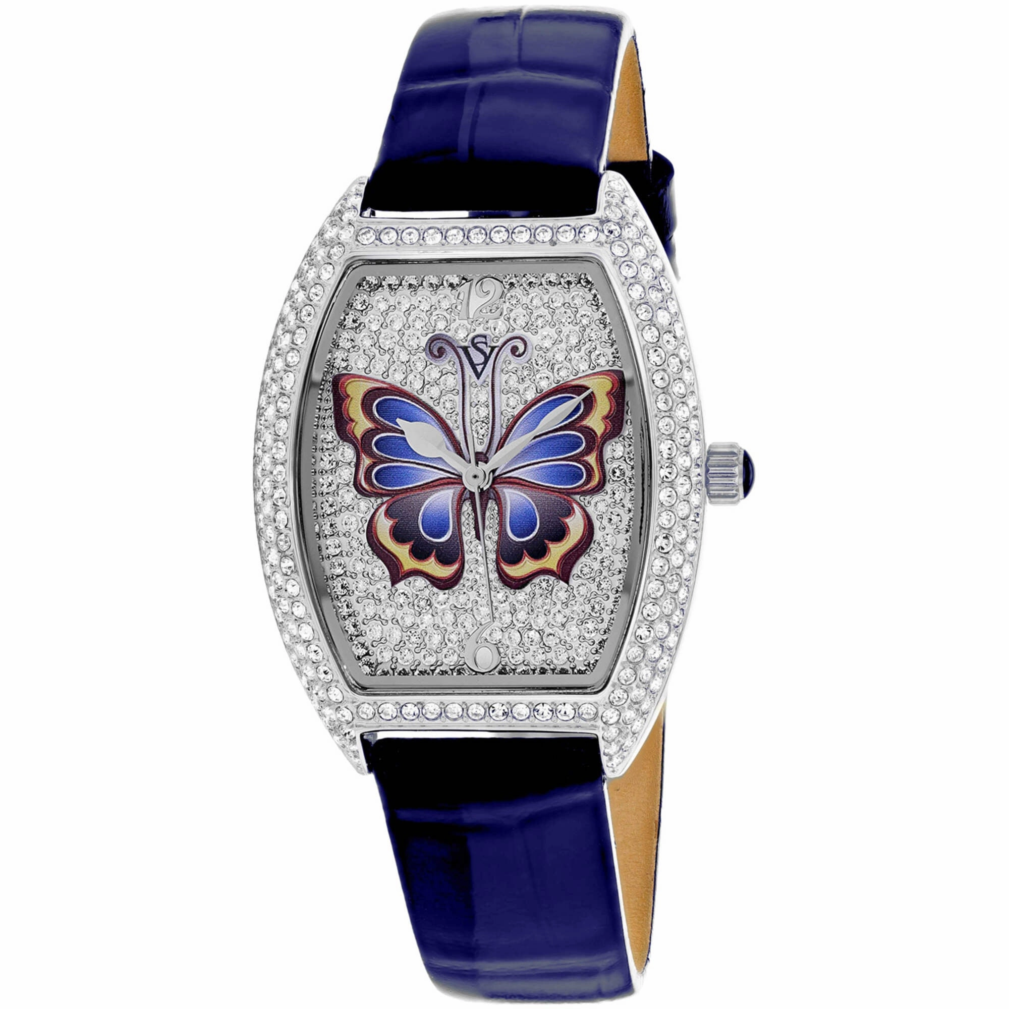 Christian Van Sant Women's Watch - Papillon Quartz Blue Leather Strap | CV4872BL