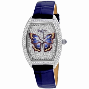 Christian Van Sant Women's Watch - Papillon Quartz Blue Leather Strap | CV4872BL