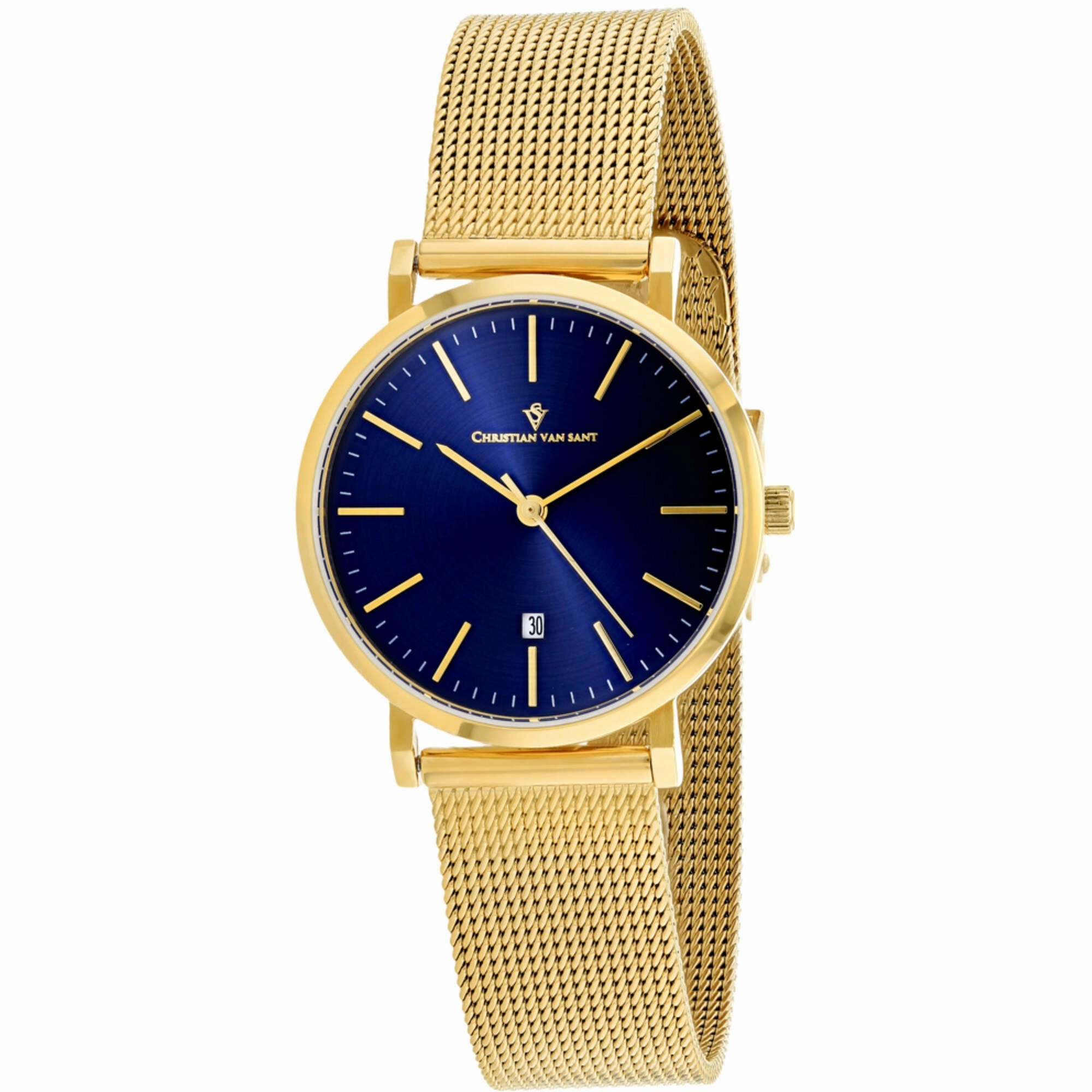 Christian Van Sant Women's Watch - Paradigm Blue Dial Yellow Gold Bracelet | CV4224