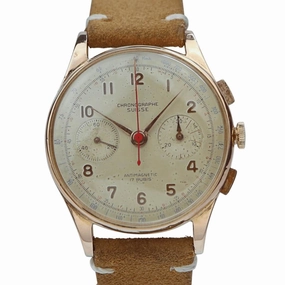 Chronographe Suisse 18k Gold Men's Vintage Watch