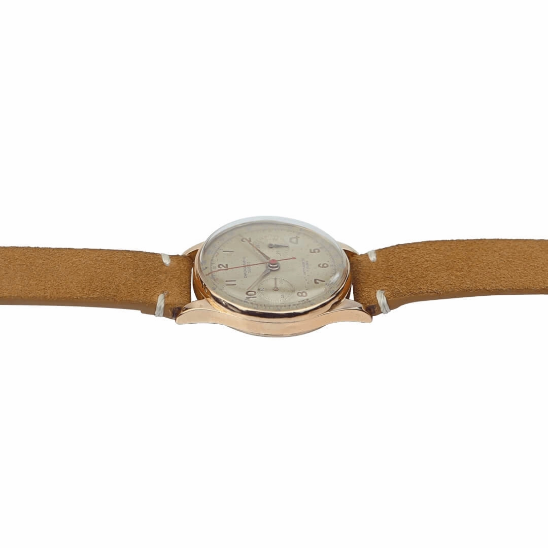 Chronographe Suisse 18k Gold Men's Vintage Watch