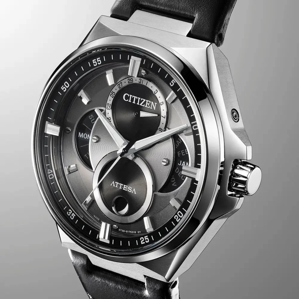 Citizen Attesa Eco-Drive Black Leather Strap Watch BU0060-09H