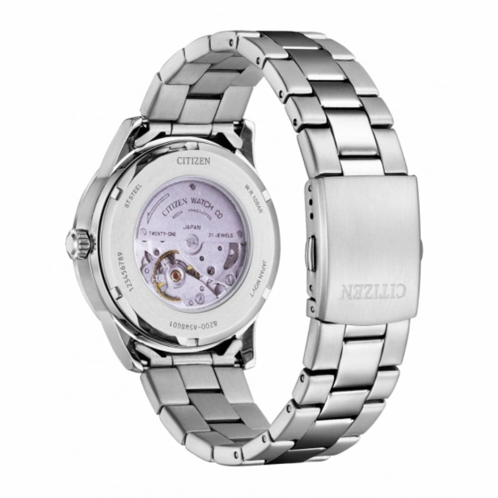 Citizen Automatic Black Dial Silver Stainless Steel Strap Men Watch NH8400-87E
