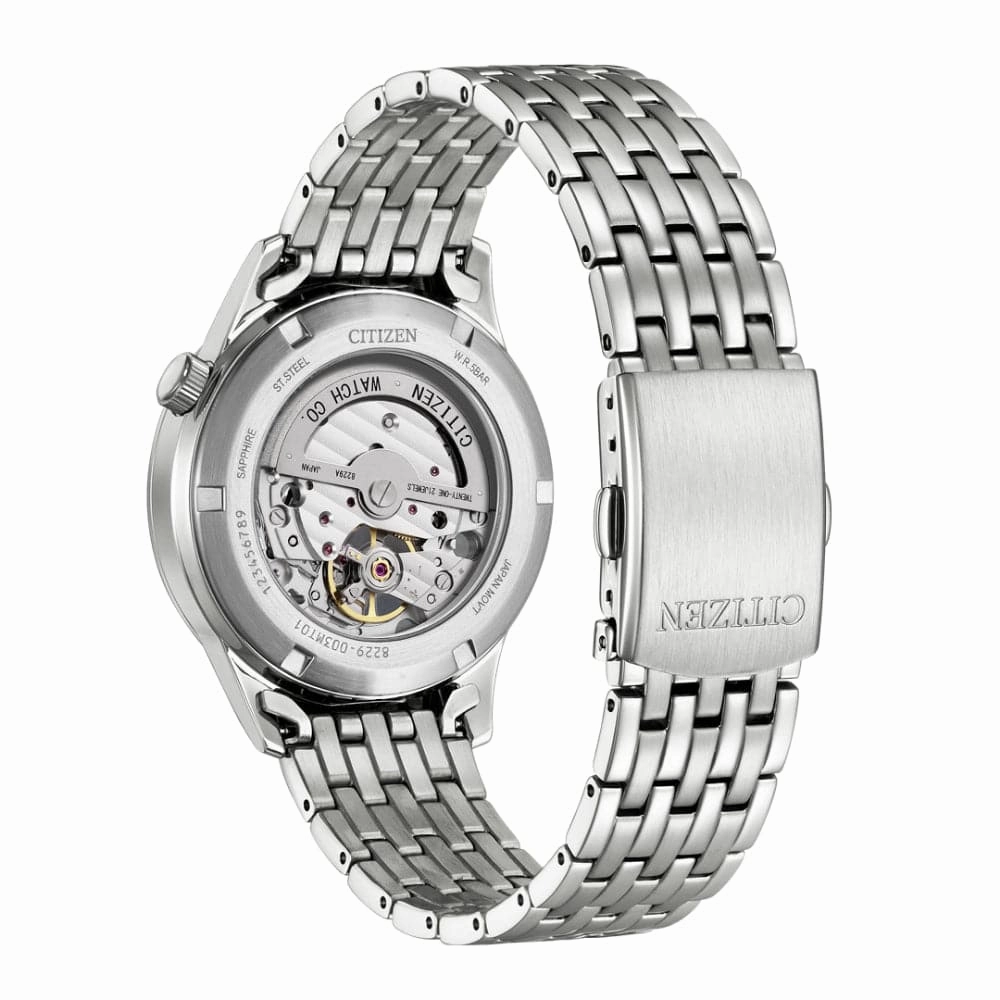 Citizen Automatic Blue Dial Silver Stainless Steel  Strap Men Watch NH9130-84L