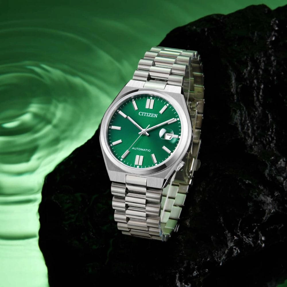 Citizen Automatic Green Dial Stainless Steel Men's Watch NJ0150-81X