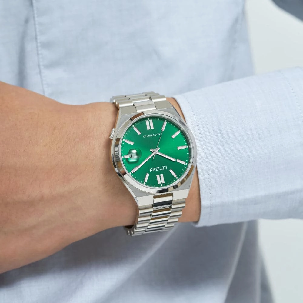 Citizen Automatic Green Dial Stainless Steel Men's Watch NJ0150-81X