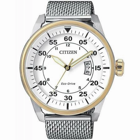 Citizen Aviator Eco-Drive Mesh Band Aw1364-54A Mens Watch