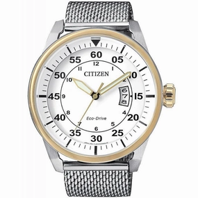 Citizen Aviator Eco-Drive Mesh Band Aw1364-54A Mens Watch