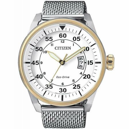 Citizen Aviator Eco-Drive Mesh Band Aw1364-54A Mens Watch