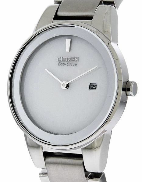 Citizen Eco-Drive Axiom Ladies Watch - Silver-Tone Dial - Steel Case & Bracelet
