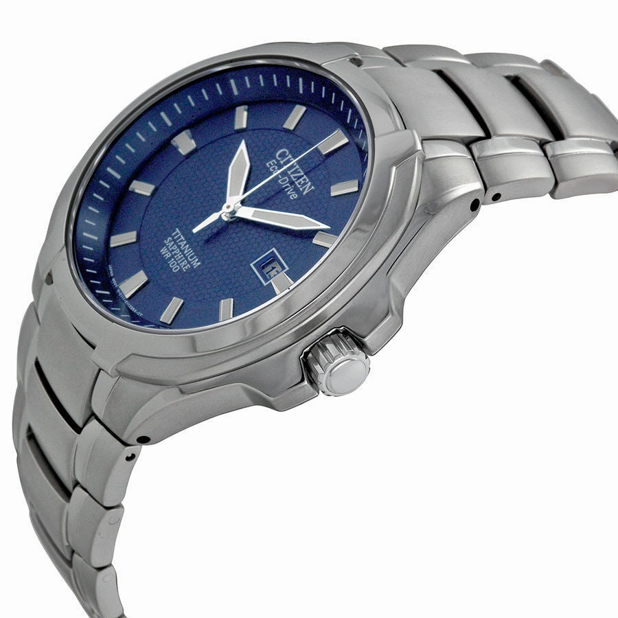 Citizen Eco-Drive Blue Dial Titanium Mens Watch