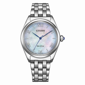 Citizen Eco-Drive Mother of Pearl Dial Stainless Steel Women's Watch EM1140-80D