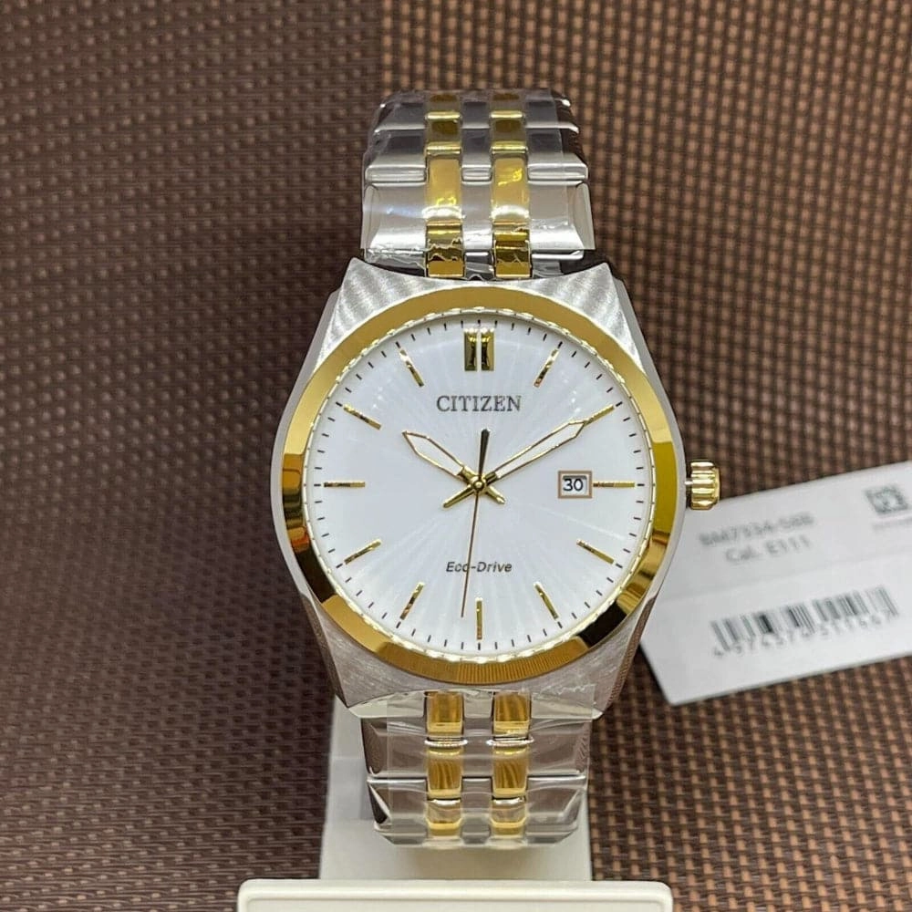 Citizen Eco-Drive Silver Dial Two-Tone Stainless Steel Men Watch BM7334-58B