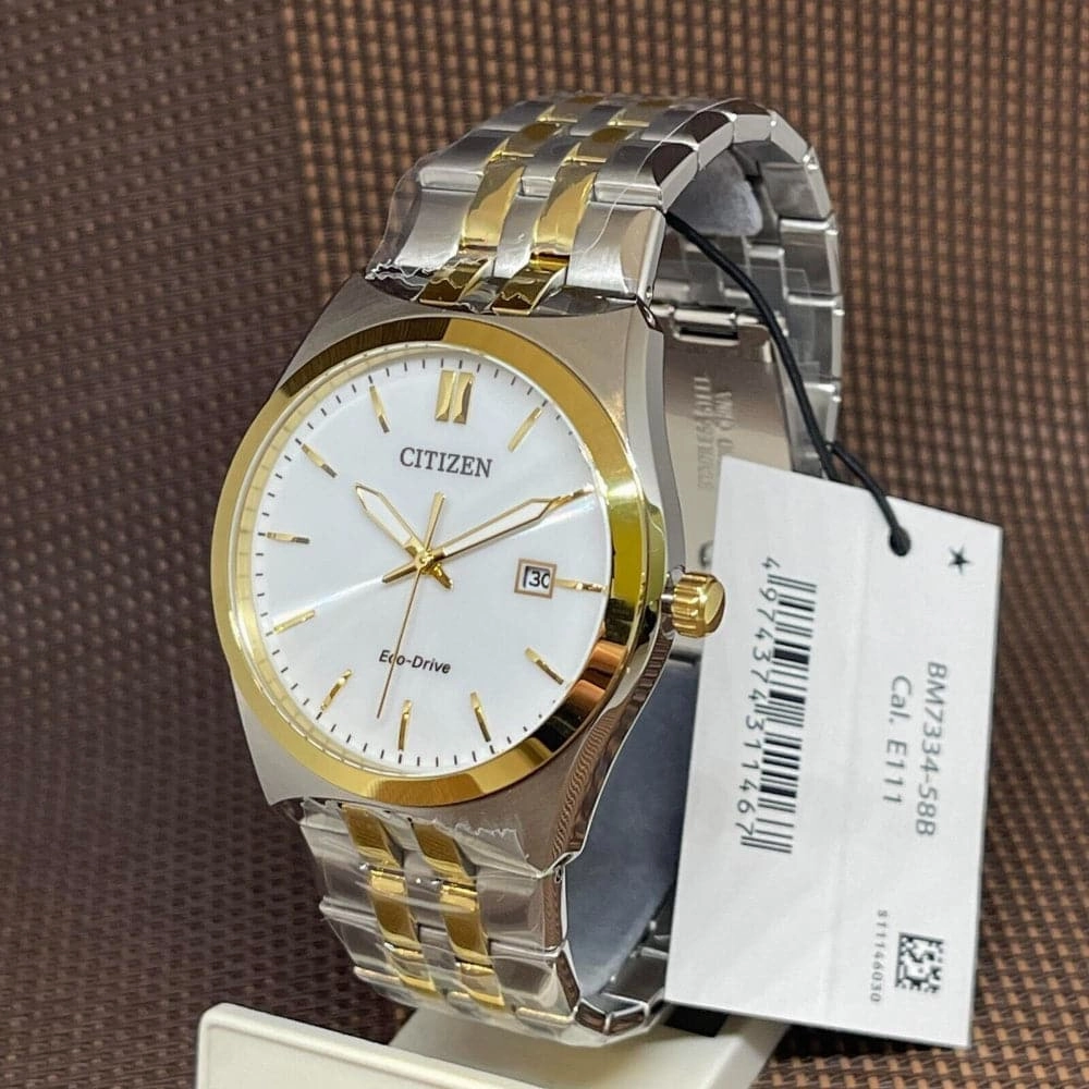 Citizen Eco-Drive Silver Dial Two-Tone Stainless Steel Men Watch BM7334-58B