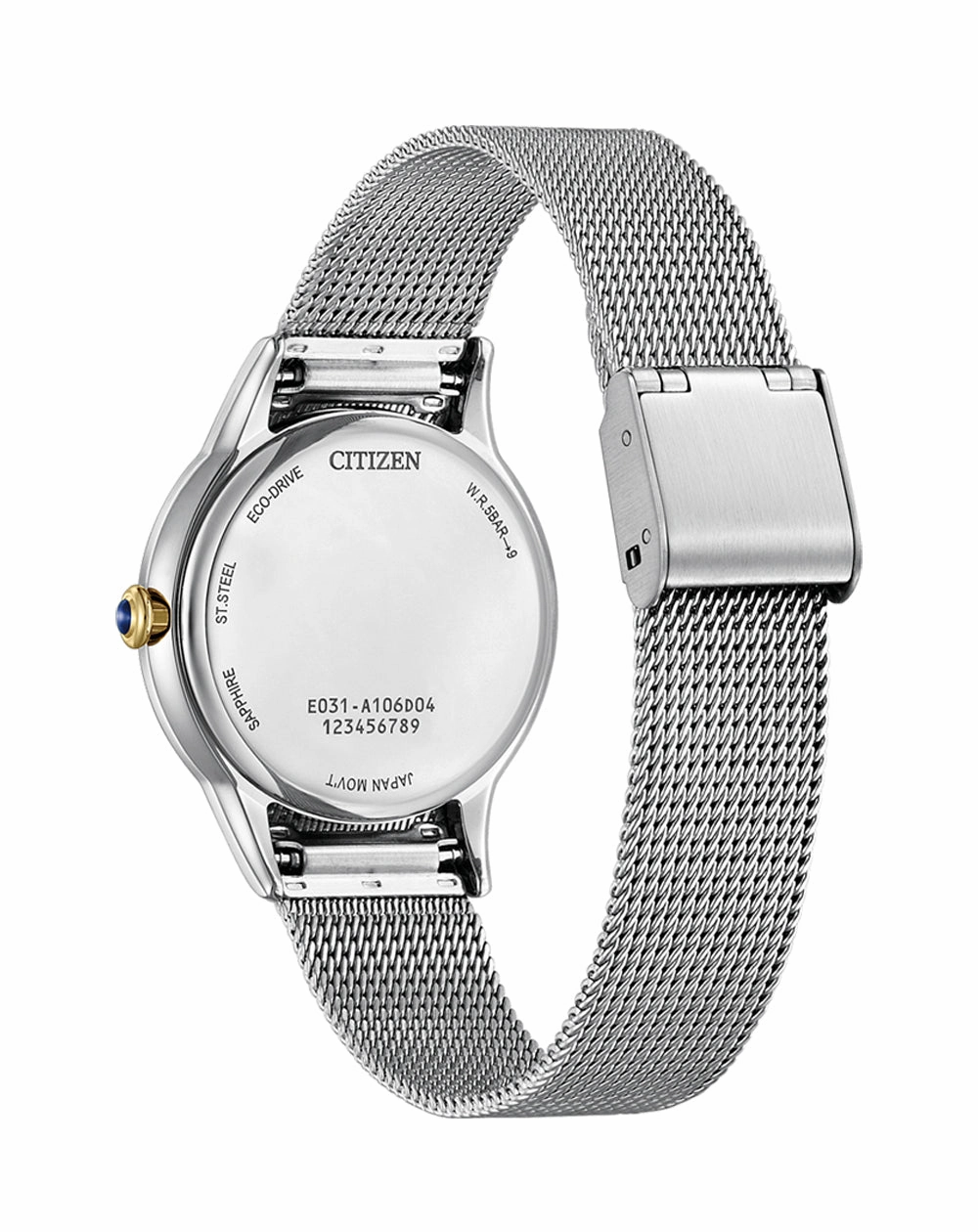 Citizen Eco-Drive Stainless Steel White Dial Watch EM0814- 83A