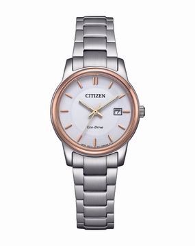 Citizen Eco-Drive White Dial Stainless Steel Watch EW2319-71A