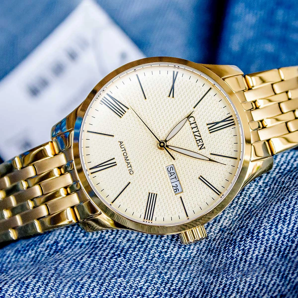 CITIZEN MECHANICAL NH8352-53P GOLD STAINLESS STEEL MEN'S WATCH