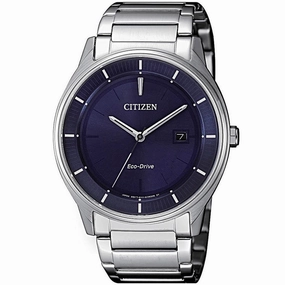 Citizen Men's Bracelet Watch - Eco-Drive Blue Dial Stainless Steel | BM7400-80L