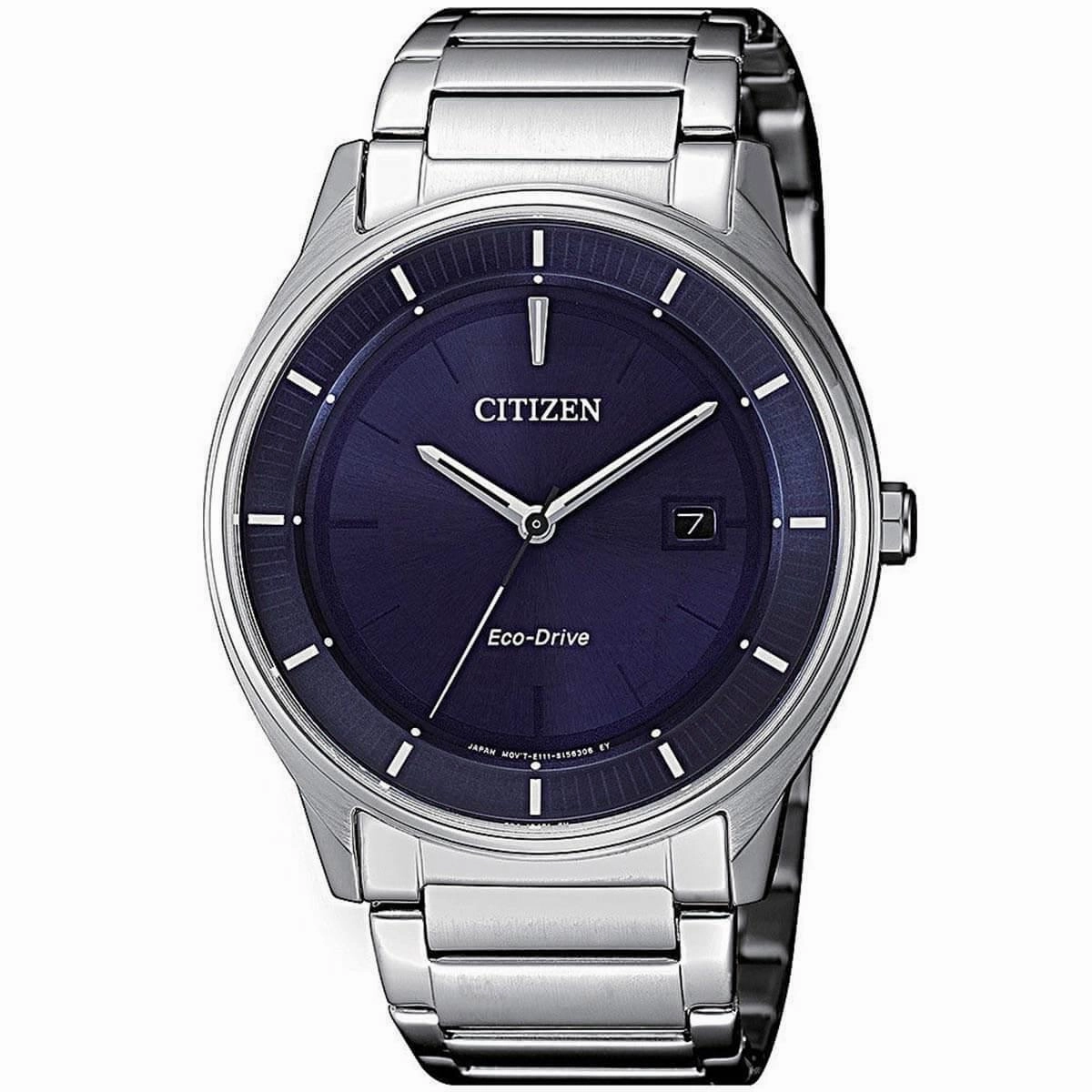 Citizen Men's Bracelet Watch - Eco-Drive Blue Dial Stainless Steel | BM7400-80L