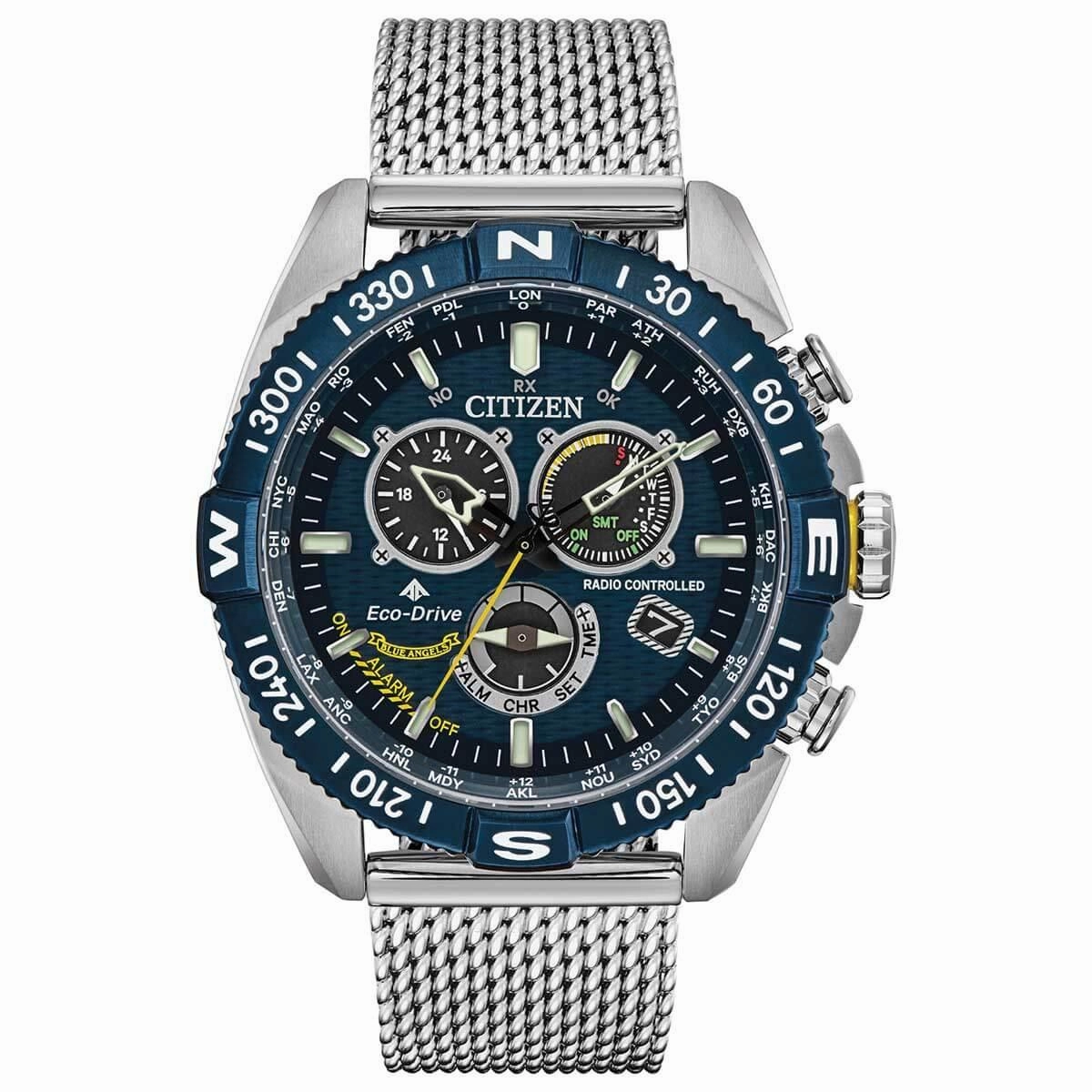 Citizen Men's Eco Drive Watch - Promaster Navihawk Alarm Mesh Bracelet | CB5848-57L