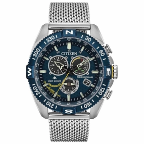 Citizen Men's Eco Drive Watch - Promaster Navihawk Alarm Mesh Bracelet | CB5848-57L