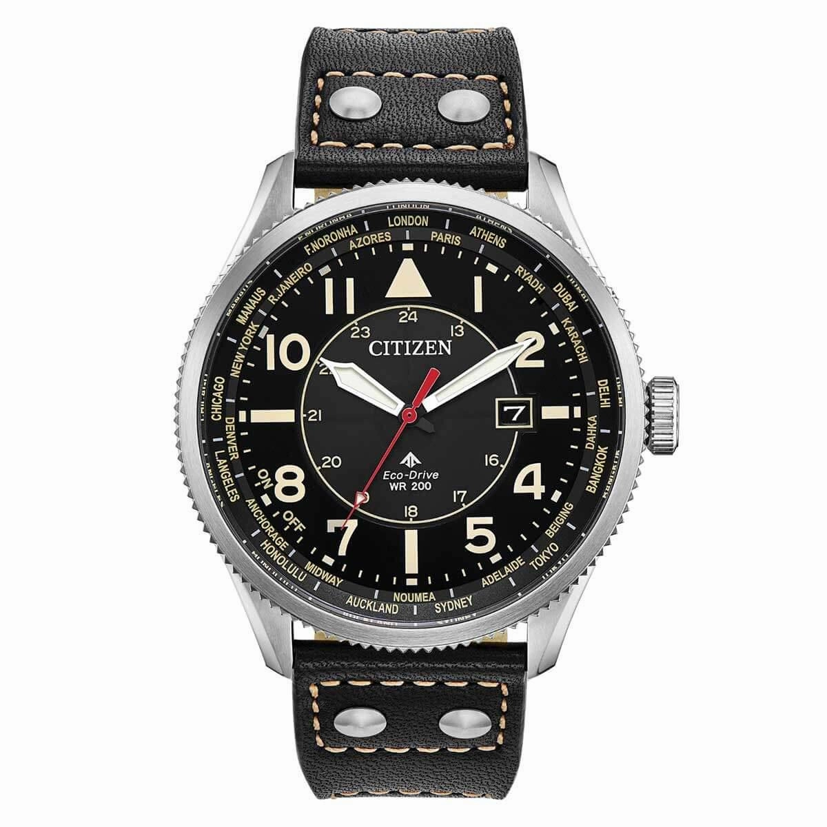 Citizen Men's Strap Watch - Promaster Nighthawk Black Dial World Time | BX1010-02E