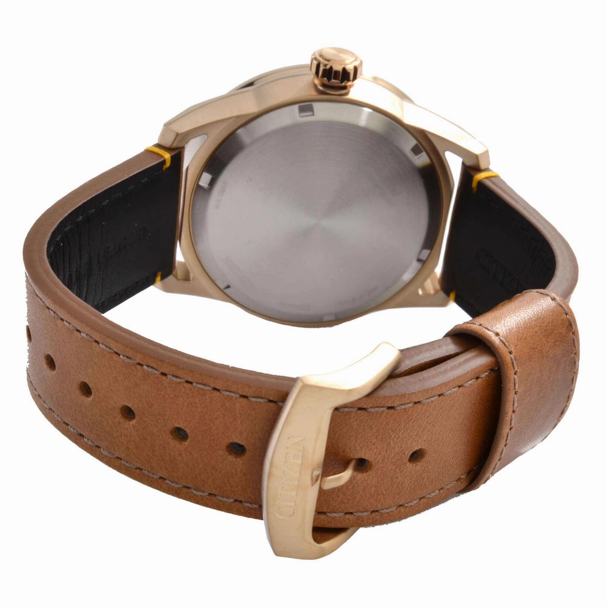 Citizen Men's Watch - Avion Eco-Drive Black Dial Brown Leather Strap | AW1733-09E
