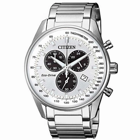 Citizen Men's Watch - Chronograph Silver Tone and Black Dial Bracelet | AT2390-82A
