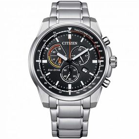 Citizen Men's Watch - Core Chrono Black Dial Stainless Steel Bracelet | AT1190-87E