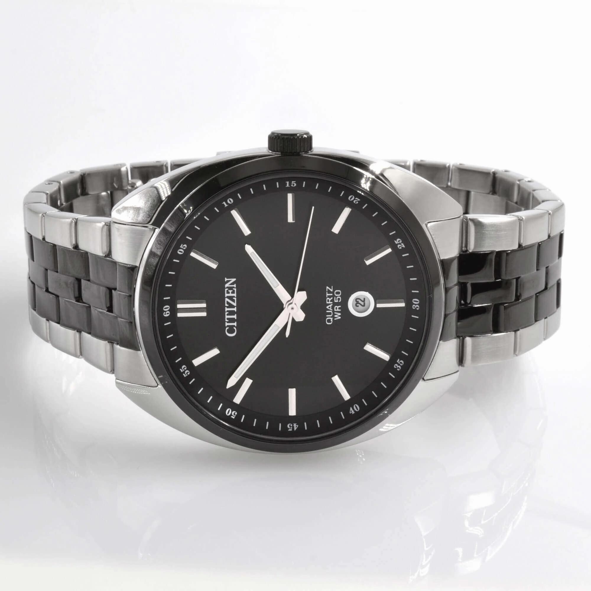 Citizen Men's Watch - Date Display Black Dial Stainless Steel Bracelet | BI5098-58E
