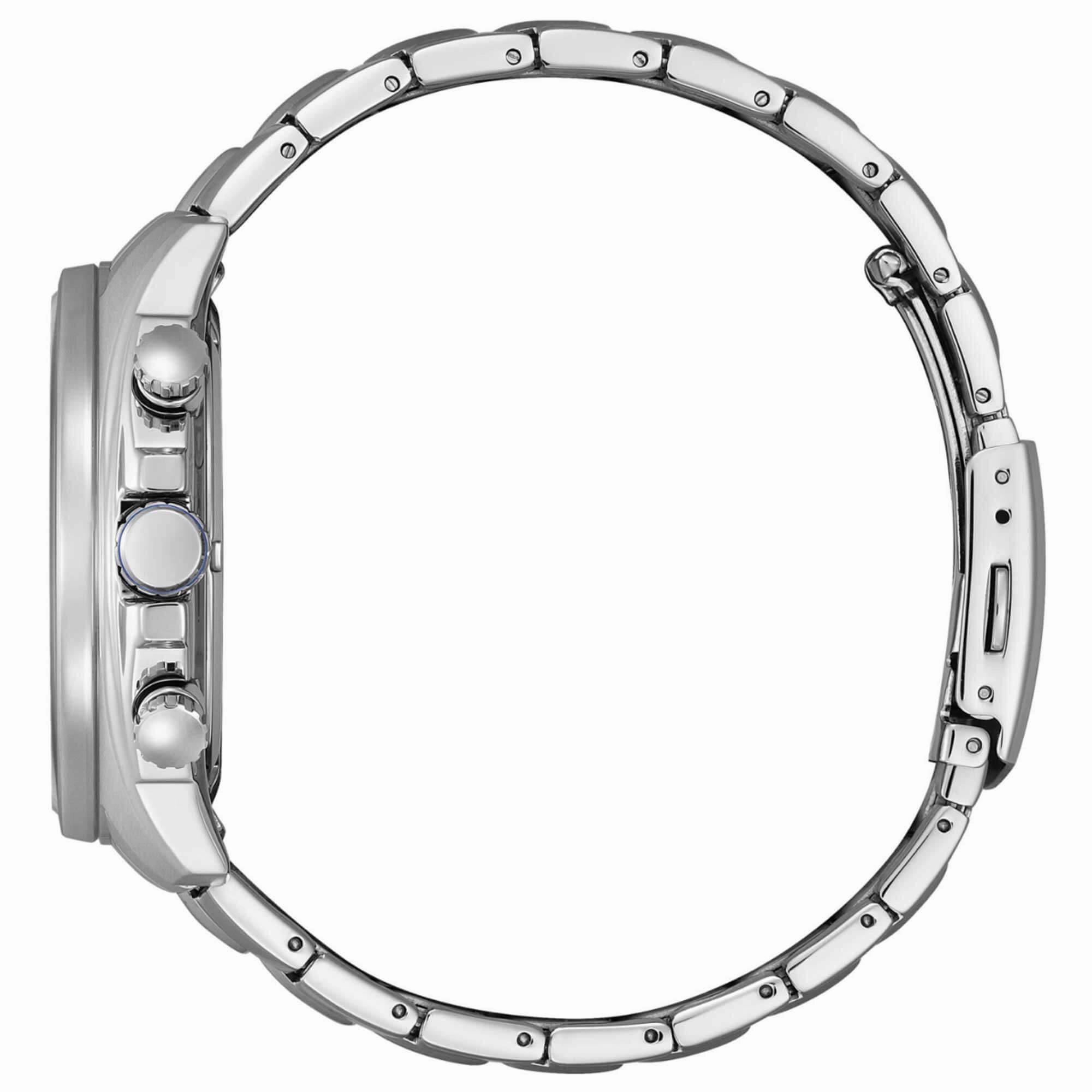 Citizen Men's Watch - Eco-Drive Chrono Black Dial Silver Tone Bracelet | CA4560-81E