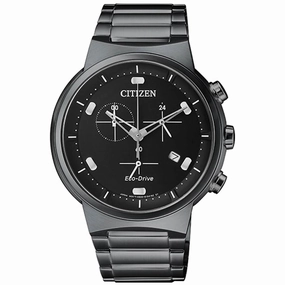 Citizen Men's Watch - Eco-Drive Chronograph Black Dial Bracelet | AT2405-87E