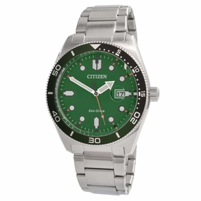 Citizen Men's Watch - Eco-Drive Power Reserve Green Dial Steel Bracelet | AW1768-80X