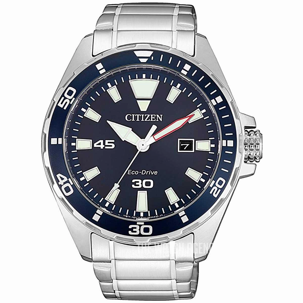 Citizen Men's Watch - Eco-Drive Solar Powered Blue Dial Steel Bracelet | BM7450-81L