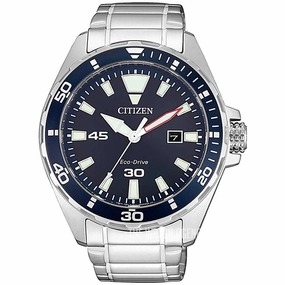 Citizen Men's Watch - Eco-Drive Solar Powered Blue Dial Steel Bracelet | BM7450-81L