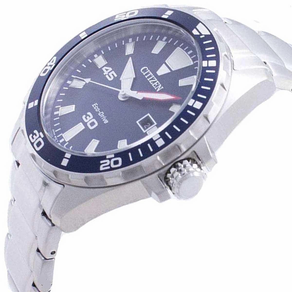 Citizen Men's Watch - Eco-Drive Solar Powered Blue Dial Steel Bracelet | BM7450-81L